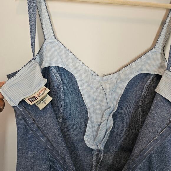 Faded Glory 90s Y2K Vintage Denim Lace up Sleeveless Summer Mini‎ Dress Size 12 - Picture 9 of 11